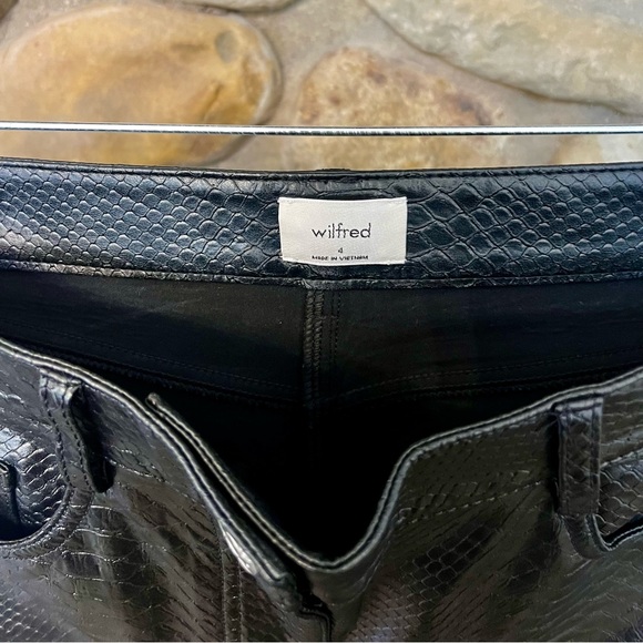 Aritzia Melina Black Snake Print Leather Pants - Picture 3 of 7